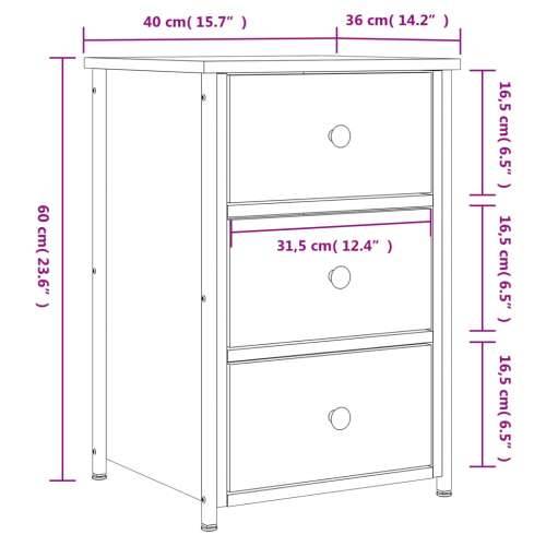 Noćni ormarići 2 kom boja hrasta 40x36x60 cm konstruirano drvo - Dimljeni hrast 2 Cijena
