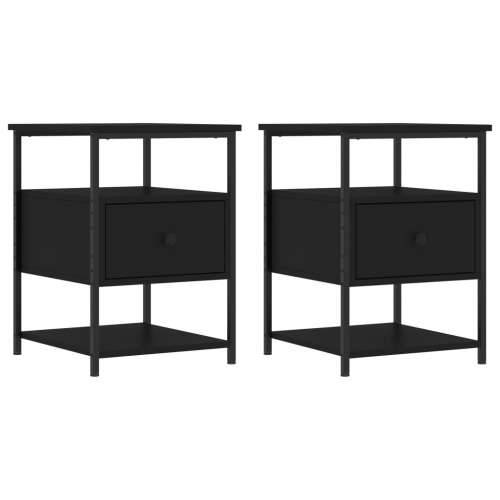 Noćni ormarići 2 kom crni 40 x 42 x 56 cm od konstruiranog drva - Crna 2 Cijena