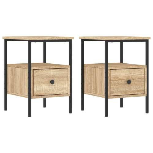 Noćni ormarići 2 kom boja hrasta 34x36x50 cm konstruirano drvo - sonoma hrast 2 Cijena