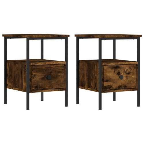 Noćni ormarići 2 kom boja hrasta 34x36x50 cm konstruirano drvo - Dimljeni hrast 2 Cijena