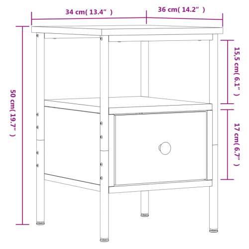 Noćni ormarići 2 kom boja hrasta 34x36x50 cm konstruirano drvo - Dimljeni hrast 2 Cijena