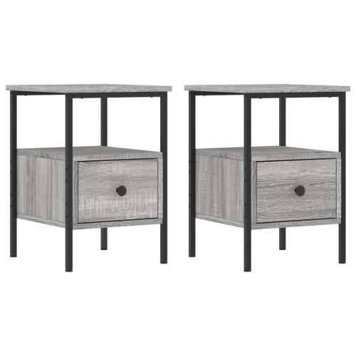Noćni ormarići 2 kom boja hrasta 34x36x50 cm konstruirano drvo - Sivi hrast sonoma 2 Cijena