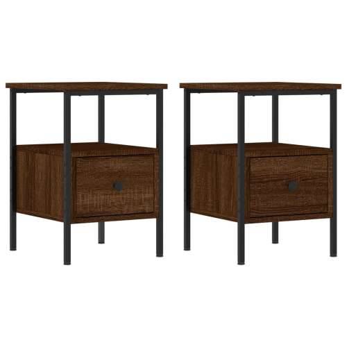 Noćni ormarići 2 kom boja hrasta 34x36x50 cm konstruirano drvo - Smeđi hrast 2 Cijena