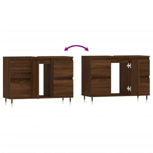 Ormarić za Lavabo - Umivaonik smeđa boja hrasta 80x33x60 cm drveni - Smeđi hrast 1 Cijena