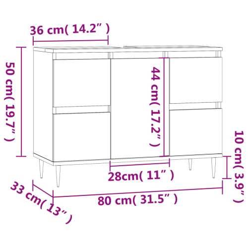 Ormarić za Lavabo - Umivaonik smeđa boja hrasta 80x33x60 cm drveni - Smeđi hrast 1 Cijena