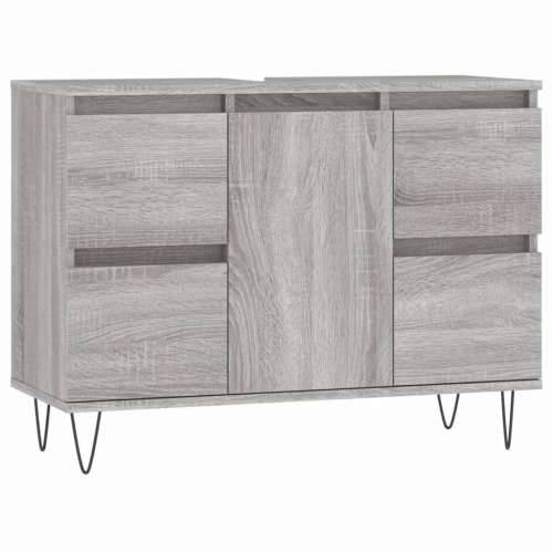 Kupaonski ormarić siva boja hrasta 80 x 33 x 60 cm drveni - Sivi hrast sonoma 1 Cijena