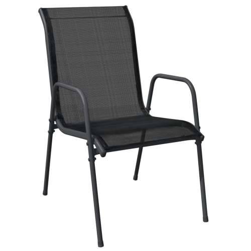 Vrtna garnitura - 7-dijelni vrtni blagovaonski set crni od čelika i tekstilena - Dužina stola 190 cm 6 Cijena