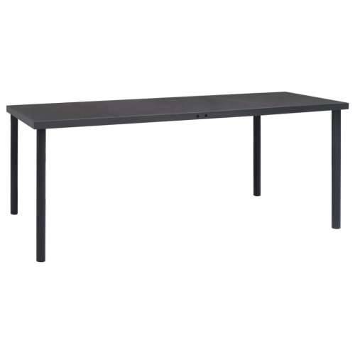 Vrtna garnitura - 7-dijelni vrtni blagovaonski set crni od čelika i tekstilena - Dužina stola 190 cm 6 Cijena