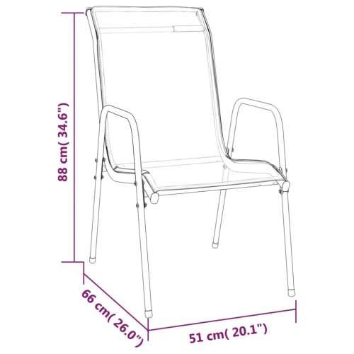 Vrtna garnitura - 5-dijelni vrtni blagovaonski set crni od čelika i tekstilena - Dužina stola 80 cm 4 Cijena