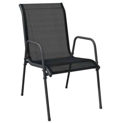 Vrtna garnitura - 5-dijelni vrtni blagovaonski set crni od čelika i tekstilena - Dužina stola 160 cm 4 Cijena
