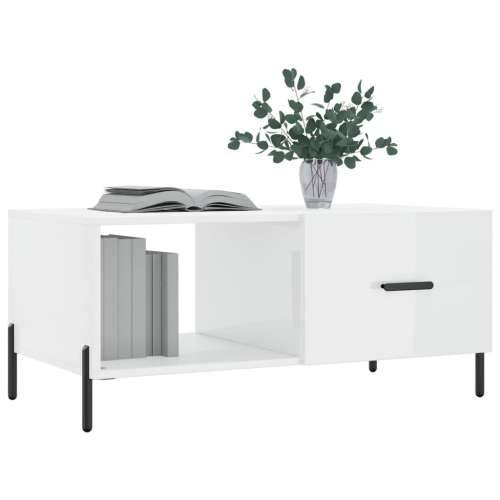 Stolić za kavu sjajni bijeli 90 x 50 x 40 cm konstruirano drvo - Visoko sjajno bijela 1 Cijena