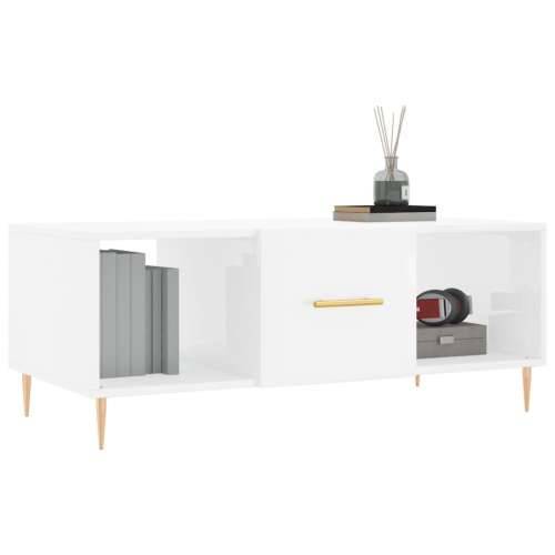 Stolić za kavu sjajni bijeli 102 x 50 x 40 cm konstruirano drvo Cijena
