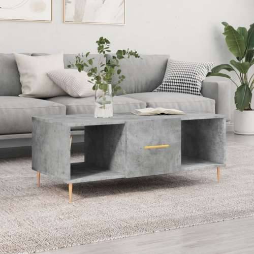 Stolić za kavu boja betona 102 x 50 x 40 cm konstruirano drvo - Beton siva 1 Cijena