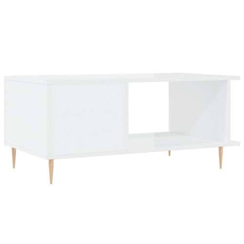 Stolić za kavu sjajni bijeli 90 x 50 x 40 cm konstruirano drvo - Visoko sjajno bijela 1 Cijena