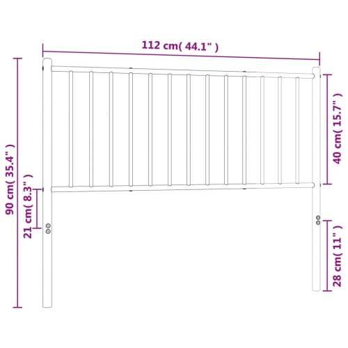 Metalno uzglavlje bijelo 107 cm - Bijela 107 cm 1 Cijena
