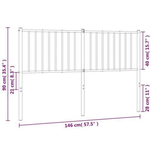 Metalno uzglavlje bijelo 140 cm - Bijela 140 cm 1 Cijena