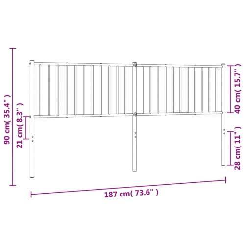 Metalno uzglavlje bijelo 180 cm - Bijela 180 cm 1 Cijena