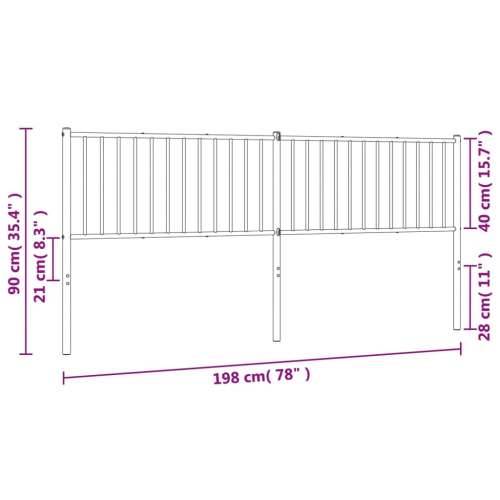 Metalno uzglavlje bijelo 193 cm - Bijela 193 cm 1 Cijena