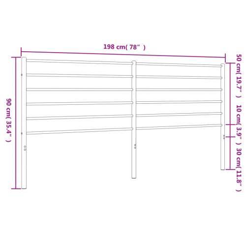 Metalno uzglavlje bijelo 193 cm - Bijela 193 cm 1 Cijena