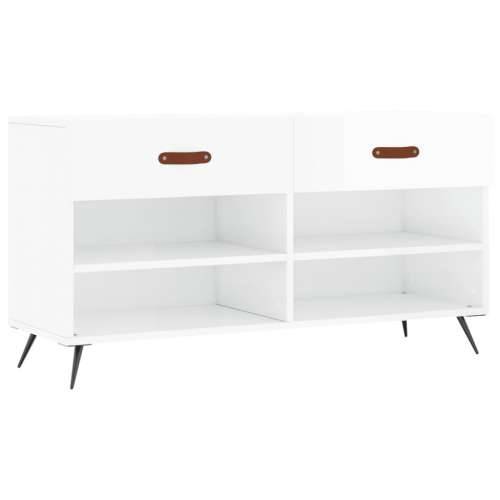 Klupa za cipele sjajna bijela 102x35x55 cm konstruirano drvo - Visoko sjajno bijela 1 Cijena