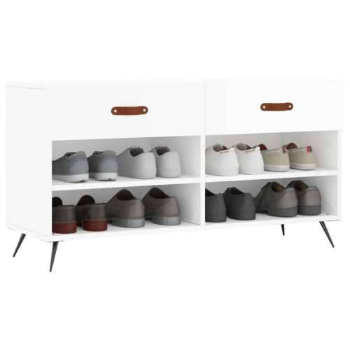 Klupa za cipele sjajna bijela 102x35x55 cm konstruirano drvo - Visoko sjajno bijela 1 Cijena