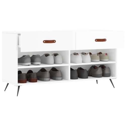 Klupa za cipele sjajna bijela 102x35x55 cm konstruirano drvo - Visoko sjajno bijela 1 Cijena