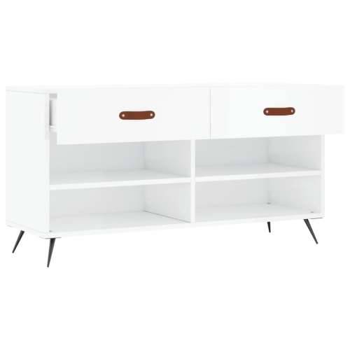 Klupa za cipele sjajna bijela 102x35x55 cm konstruirano drvo - Visoko sjajno bijela 1 Cijena