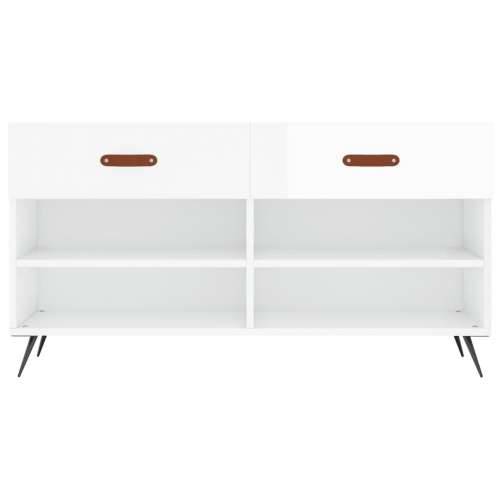 Klupa za cipele sjajna bijela 102x35x55 cm konstruirano drvo - Visoko sjajno bijela 1 Cijena