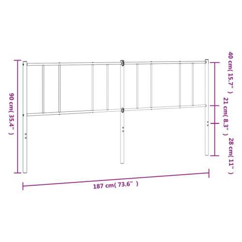 Metalno uzglavlje bijelo 180 cm - Bijela 180 cm 1 Cijena