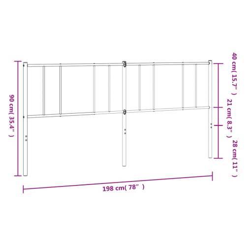 Metalno uzglavlje bijelo 193 cm - Bijela 193 cm 1 Cijena