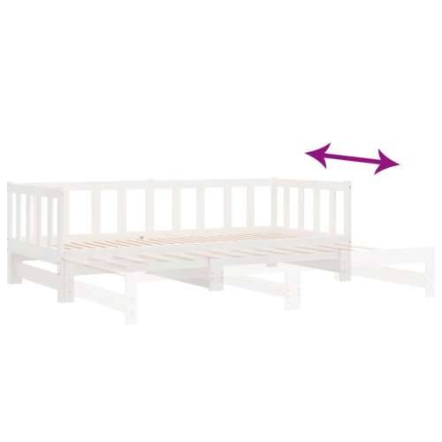 Dnevni ležaj na izvlačenje bijeli 2x(90x200)cm masivna borovina - Bijela 90 x 200 cm Cijena