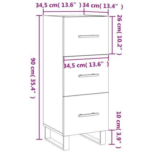 Komoda boja dimljenog hrasta 34,5x34x90 cm konstruirano drvo Dimljeni hrast 1 Cijena