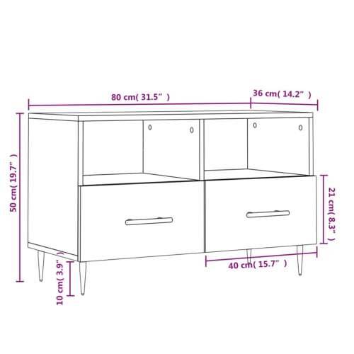 TV ormarić boja hrasta 80 x 36 x 50 cm od konstruiranog drva - sonoma hrast 1 Cijena