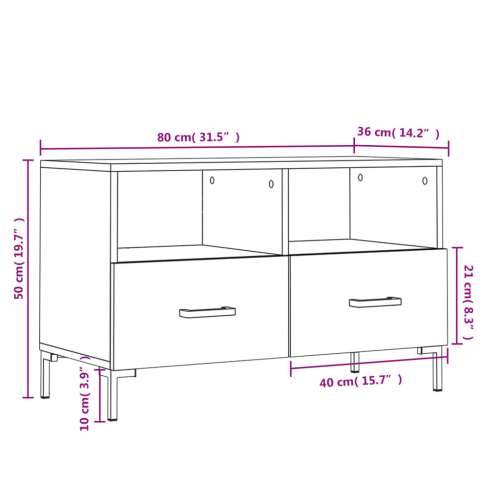 TV ormarić boja hrasta 80 x 36 x 50 cm od konstruiranog drva - sonoma hrast 1 Cijena
