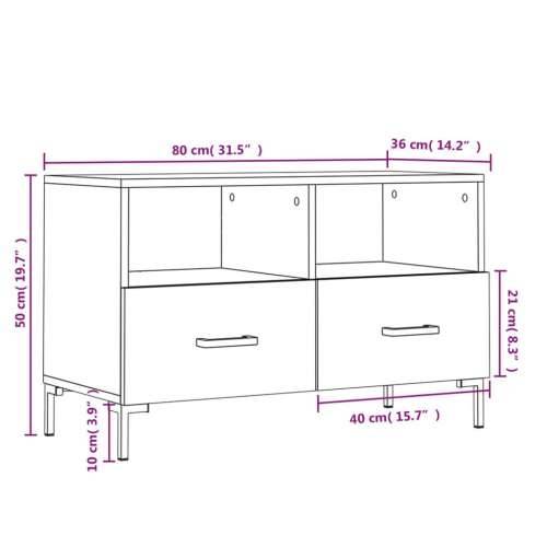 TV ormarić boja betona 80 x 36 x 50 cm konstruirano drvo - Beton siva 1 Cijena