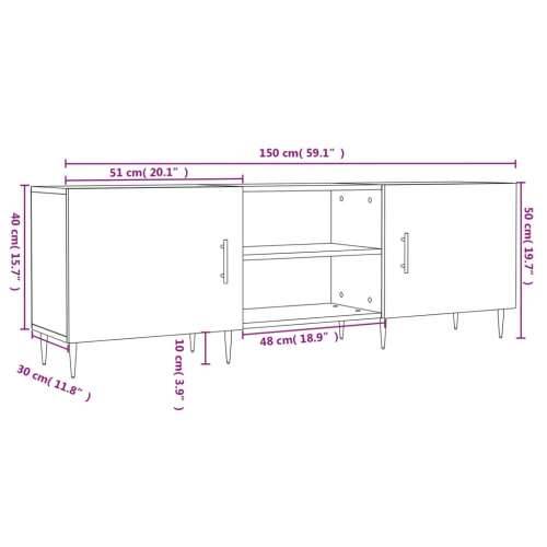 TV ormarić boja hrasta 150x30x50 cm od konstruiranog drva - sonoma hrast 1 Cijena
