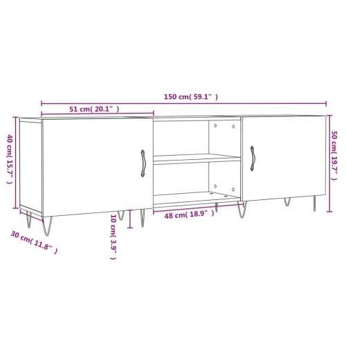 TV ormarić boja hrasta 150x30x50 cm od konstruiranog drva sonoma hrast 1 Cijena