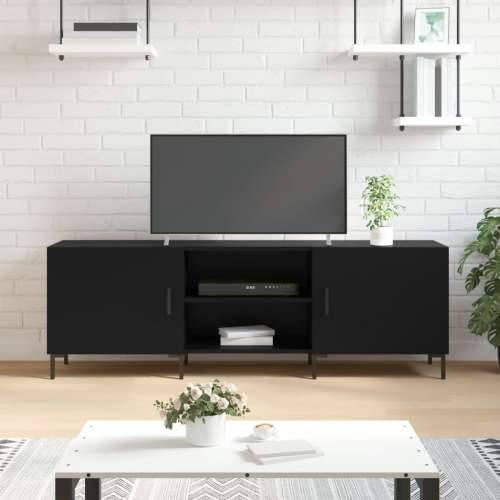 TV ormarić crni 150 x 30 x 50 cm od konstruiranog drva - Crna 1 Cijena