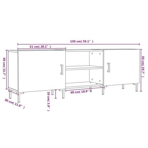 TV ormarić boja betona 150x30x50 cm od konstruiranog drva - Beton siva 1 Cijena