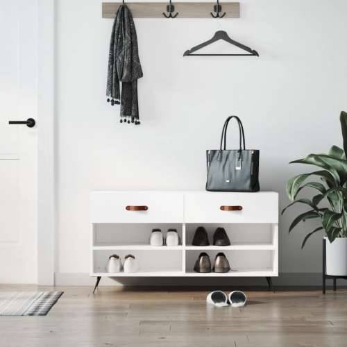 Klupa za cipele bijela 102 x 35 x 55 cm od konstruiranog drva - Bijela 1 Cijena