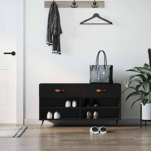 Klupa za cipele crna 102 x 35 x 55 cm od konstruiranog drva - Crna 1 Cijena
