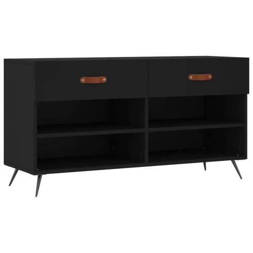Klupa za cipele crna 102 x 35 x 55 cm od konstruiranog drva - Crna 1 Cijena
