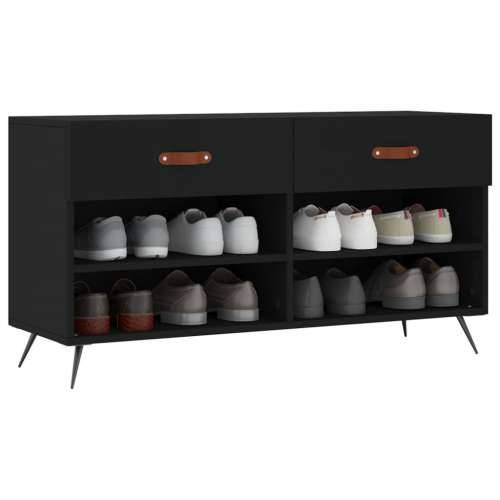 Klupa za cipele crna 102 x 35 x 55 cm od konstruiranog drva - Crna 1 Cijena