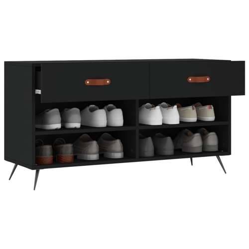 Klupa za cipele crna 102 x 35 x 55 cm od konstruiranog drva - Crna 1 Cijena