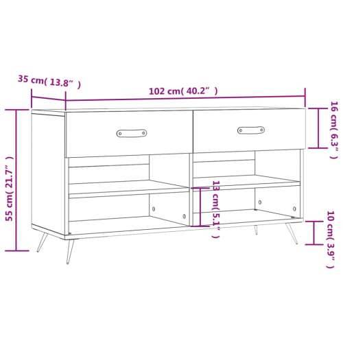 Klupa za cipele boja hrasta 102 x 35 x 55 cm konstruirano drvo - sonoma hrast 1 Cijena