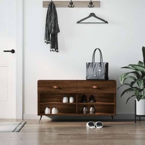 Klupa za cipele smeđa boja hrasta 102x35x55cm konstruirano drvo - Smeđi hrast 1 Cijena