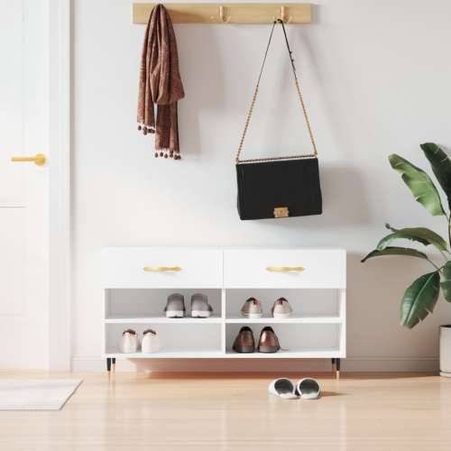 Klupa za cipele bijela 102 x 35 x 55 cm od konstruiranog drva - Bijela 1 Cijena