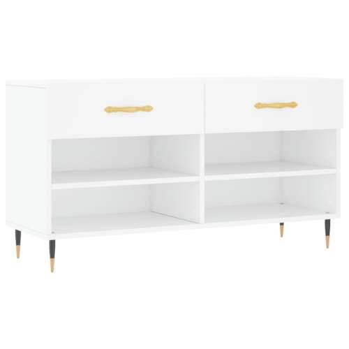 Klupa za cipele bijela 102 x 35 x 55 cm od konstruiranog drva - Bijela 1 Cijena