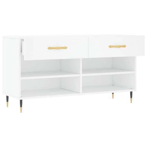 Klupa za cipele bijela 102 x 35 x 55 cm od konstruiranog drva - Bijela 1 Cijena