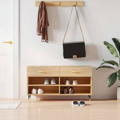 Klupa za cipele boja hrasta 102 x 35 x 55 cm konstruirano drvo